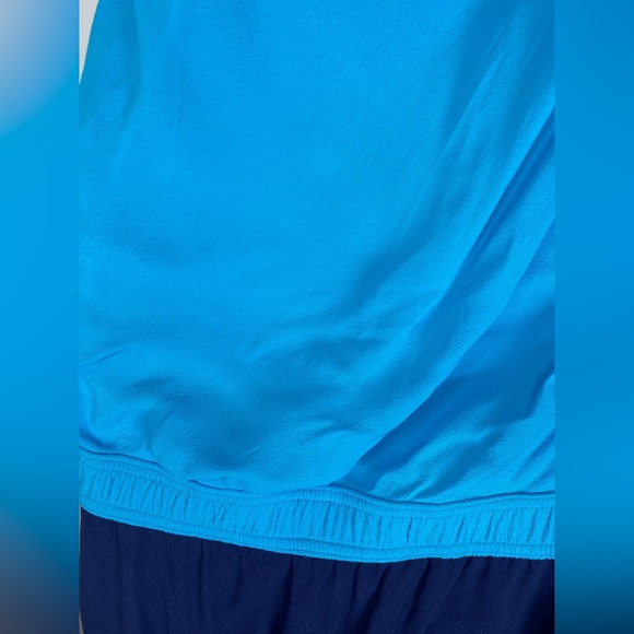 Diane Von Furstenberg NWT Lou Draped Neck Blue & Navy Color Block Dress - Picture 8 of 10